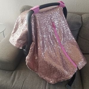 Rose Gold/Pink Car Seat Canopy